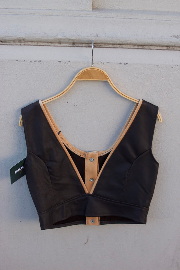 Top Vendetta- Negro y beige