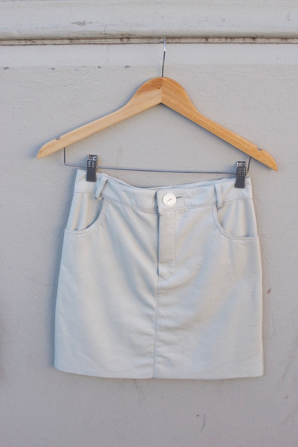 Leather Mini Skirt - Hielo