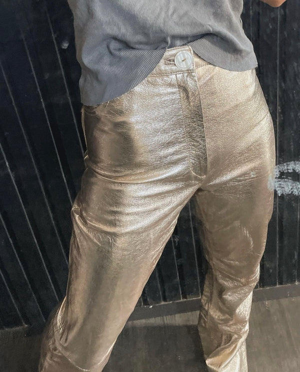 Leather Pant Metalizado