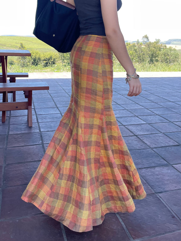 Falda Carmen  - 100% Lino Escocesa